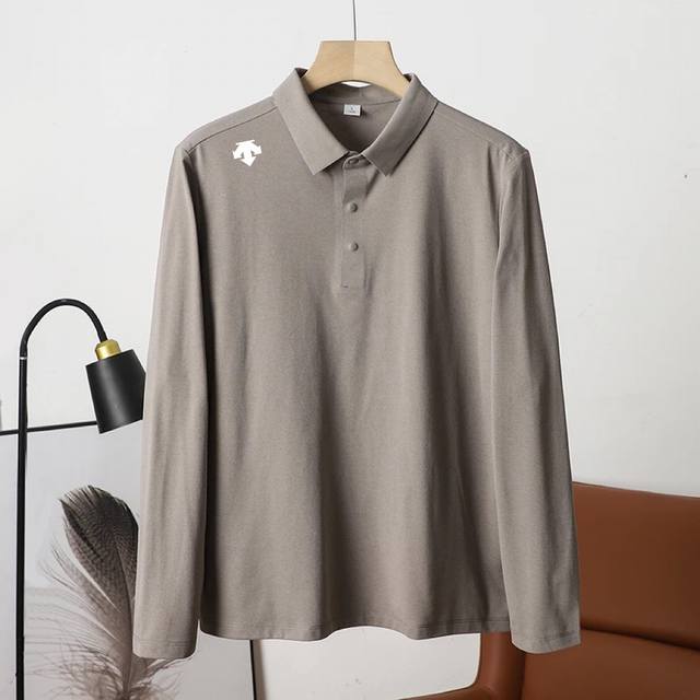 2025秋季新款长袖T恤男士新款户外运动透气休闲翻领Polo衫上衣户外休闲健身跑步高弹性运动半拉链长袖 高密度贴身透气 健身训练长袖！立体剪裁 用心好料！柔软透