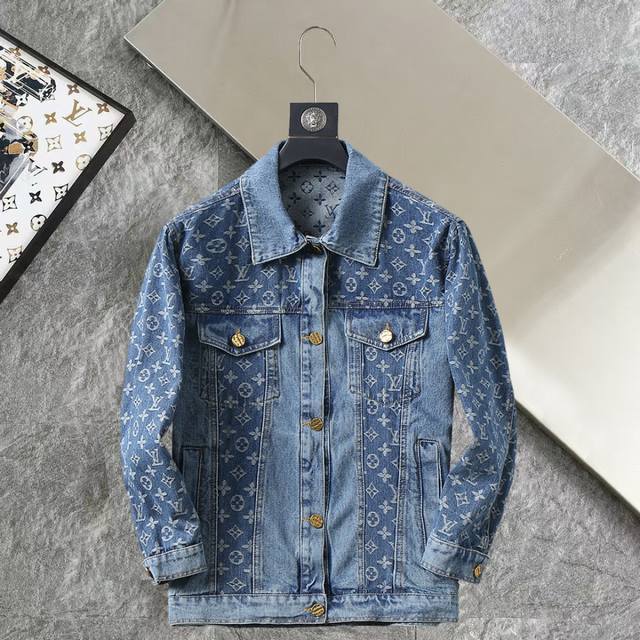 路易威登Lv 官网同款，提前发售！2025Ss春季新款男士夹克牛仔外套，原单三标齐全高端版本！专柜定制记忆面料 透气舒适度高，细节无可挑剔，品牌元素设计理念，体