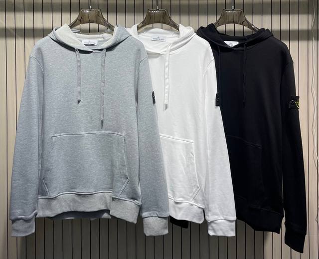 Stone Island石头岛 经典徽章标志连帽卫衣 颜色:黑色 白色 灰色 码数:M-2Xl