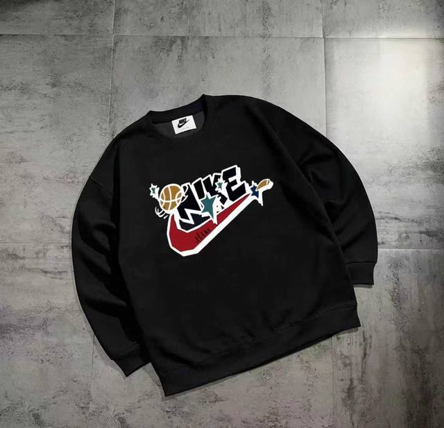 新款上架 银狐绒 Nike系列基础情侣圆领卫衣 面料采用健康布面料柔软舒适细腻 透气 抗皱 高清数码直喷印花工艺 颜色清晰 情侣款