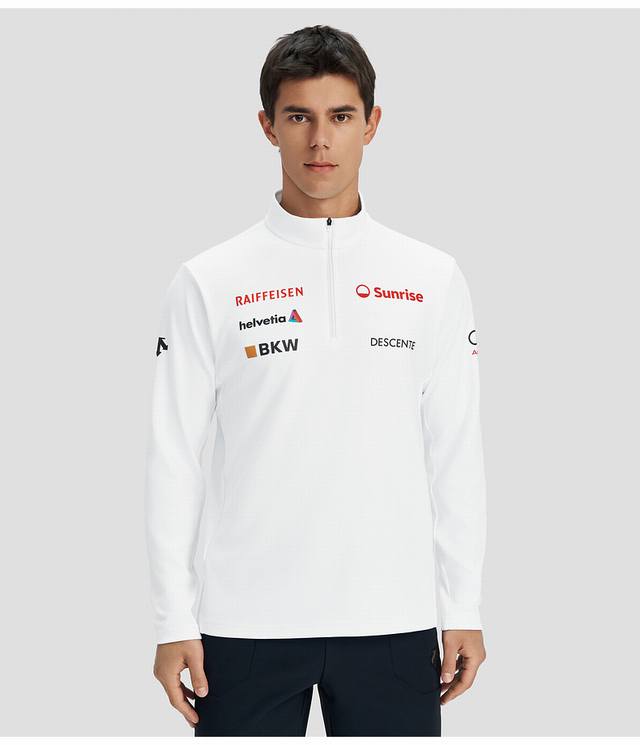 供 顶级版本 区别通货 Descente迪桑特Ski Style运动休闲男士半拉链薄绒保暖内搭长袖针织衫秋冬季新品半高领卫衣 混卖版本！细节到位！柜子款号：D5