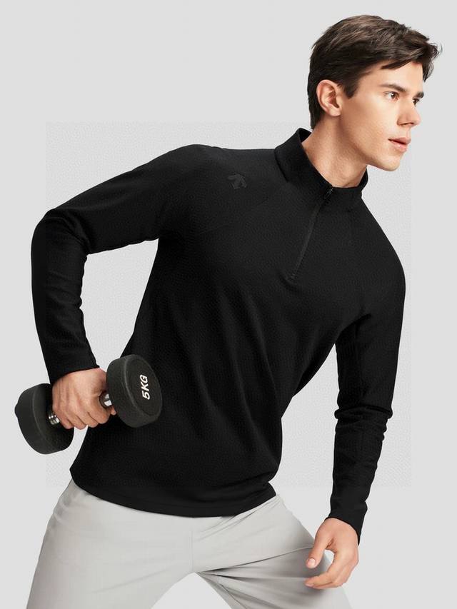 供 顶级版本 区别通货 Descente迪桑特秋款训练运动男士半拉链内搭长袖针织衫新款卫衣 款号：D4131Ttl50 高品质专柜同步 Training系列经典