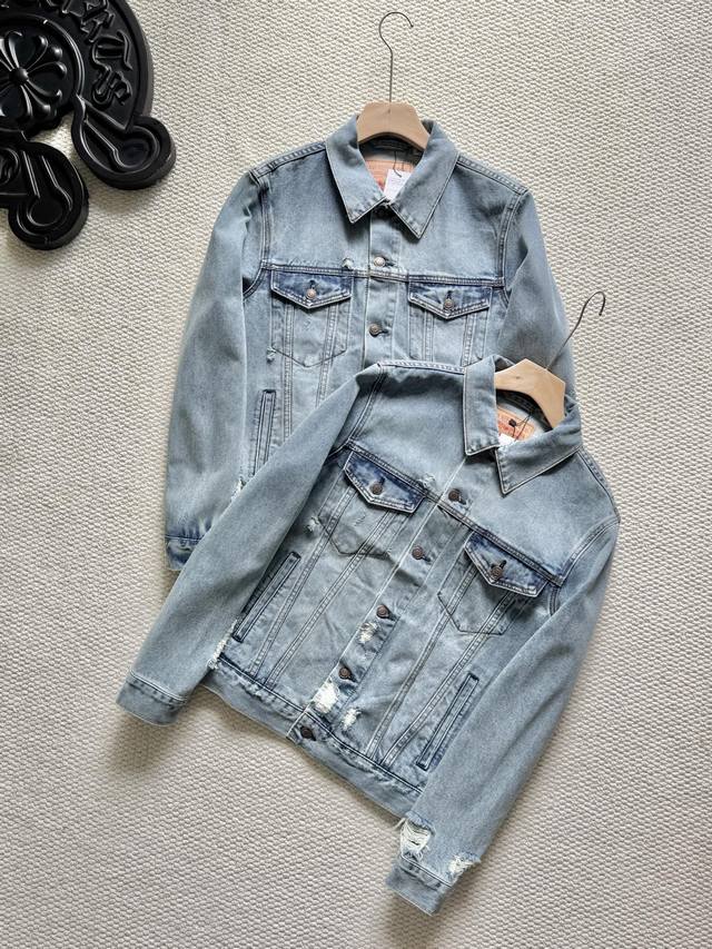 Levi's李维斯24春季新款男士牛仔夹克做旧破洞复古挺阔有型外套 春季新款拔染牛仔外套，柜子同款900+ 复古回潮氛围感和足随性洒脱，把时髦拿捏了，舒适百搭，