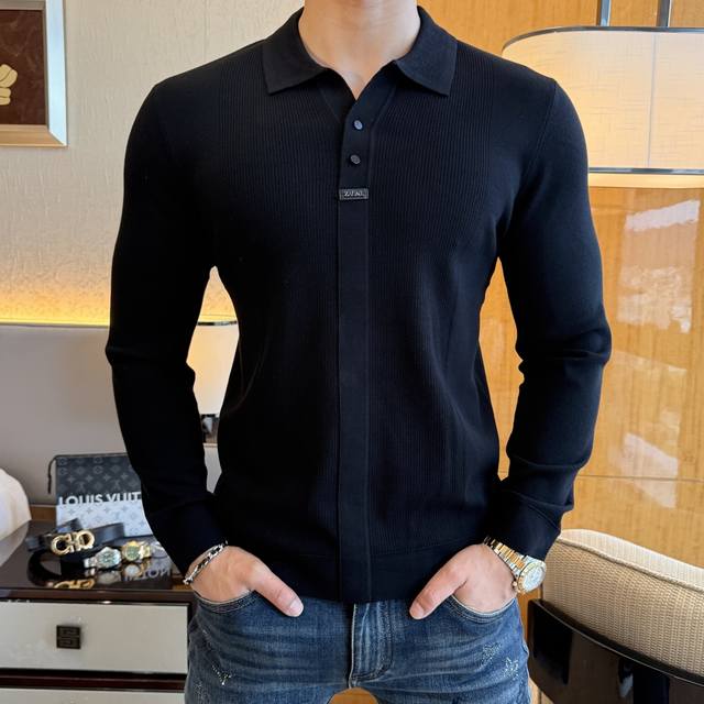 杰尼娅 2025Ss官网同步款 最高版本 秋冬爆炸款长袖T恤 气质高雅简洁大气又不失设计感！基本款修身版型 时尚 前卫 奢华极简百搭！中国风领口设计，顶级进口舒