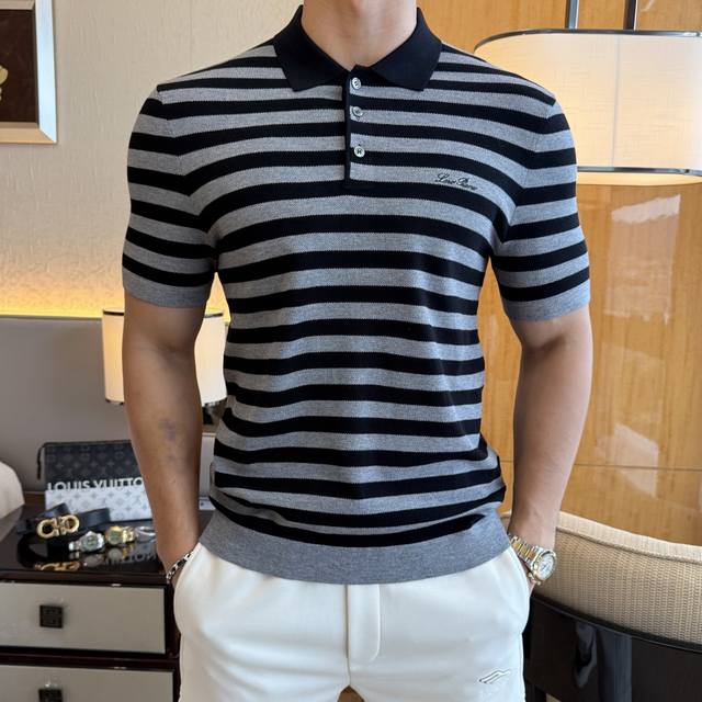 Lp诺悠 -2025Ss秋冬半袖毛衫系列！休闲商务外穿 内搭必备款，精选上等-精纺桑蚕丝混纺面料，面料手感细腻，贴身舒适不扎肉，上身版型好 穿着保暖，专柜标志设