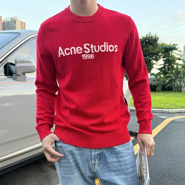 Acne*Studios原单羊毛衫.25S新品推荐！男女同款！胸口及后背基础款字母提花毛衣.柜柜秋冬最新时尚配色.字母款是当下炙热的元素.上身效果惊艳！定织羊毛