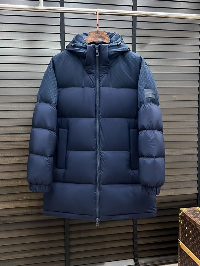 Qian 羽C-72 Louis Vuitton-驴家 25秋冬男士时尚连帽长款羽绒服 轻奢时尚休闲风格，轻盈保暖柔软！低调系列时尚百搭，就是有型！香港贸易订单