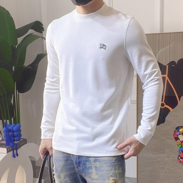 B宝莉 Ss秋装大爆款长袖T恤，采用定制高级棉面料 时尚大牌元素Logo设计，柔软细腻舒适保暖，多重工艺制作，男人的衣柜都少不了基础打底衫 随时随地都可以拿来搭