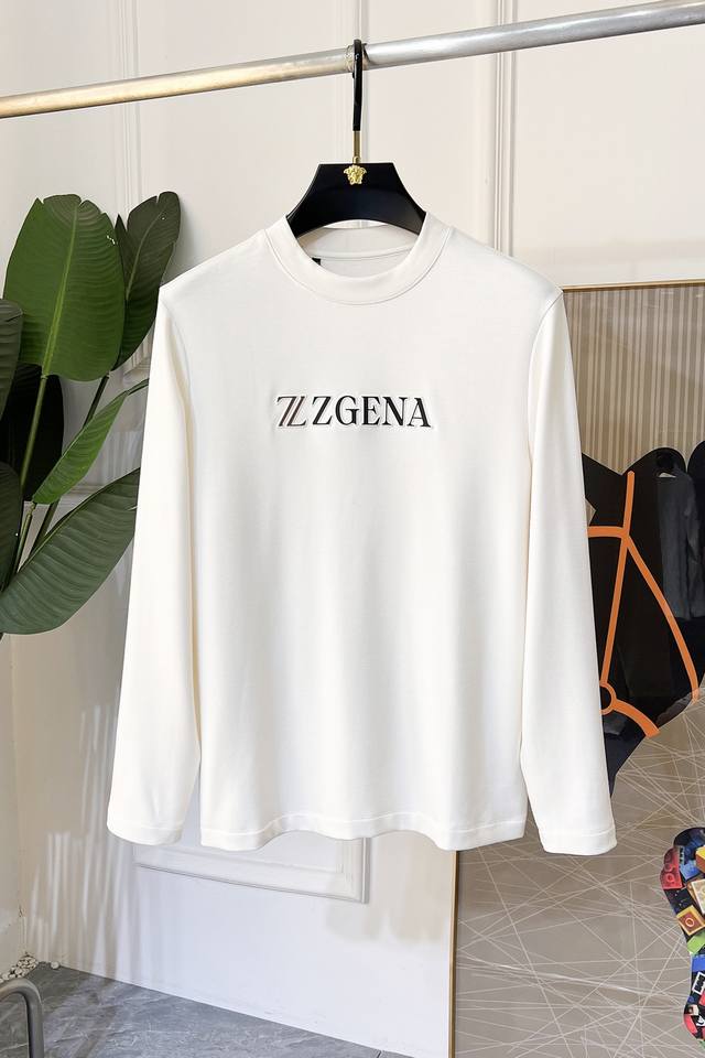 杰尼娅 早秋新品 男士长袖打底衫，采用定制高级棉面料 时尚大牌元素Logo设计，柔软细腻舒适保暖，多重工艺制作，男人的衣柜都少不了基础打底衫 随时随地都可以拿来