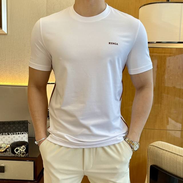 Z尼娅 2025Ss年贺岁款春夏精品短袖T恤 官网同步 高端品质 定制顶级丝光棉面料，顶级大厂1:1制作，时尚大牌重工艺Logo设计，手感柔软细腻 穿着亲肤舒适
