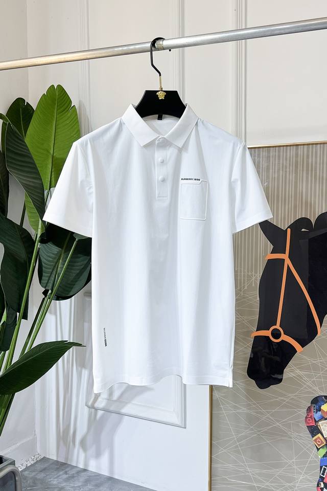 巴宝莉 2025Ss蛇年春夏新款Polo领户外短袖系列。精选优质速干棉面料，时尚大牌元素Logo设计，上身版型超赞，面料细腻舒适透气，随意搭配都超级好看时尚型男