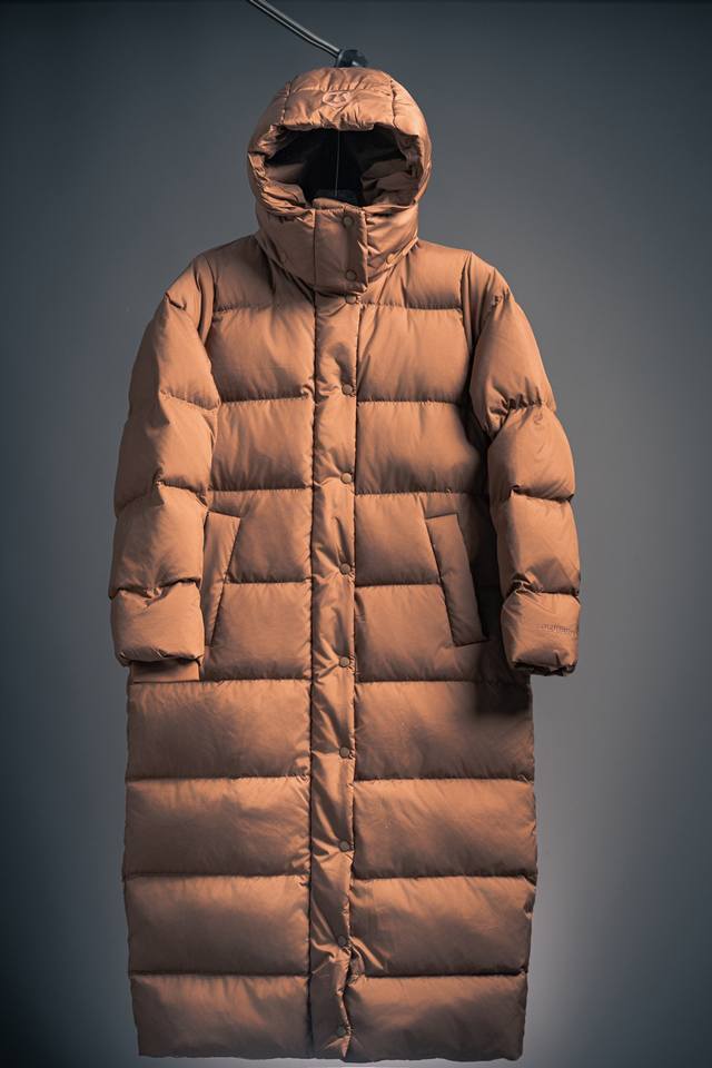 棕色 ｜Wunder Puff 露露乐檬 女士长款连帽羽绒服