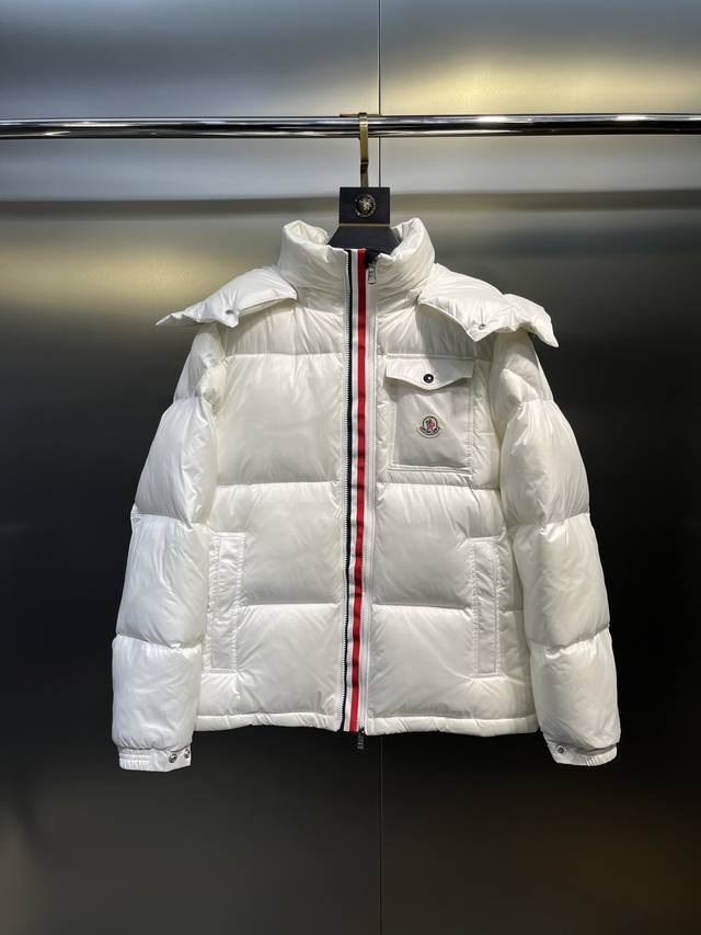 Moncler 黑色蒙口彩虹条 双拉链，顶级版本配手提袋 Moncler蒙口羽皇Maya玛雅织带双拉链系列 经典百搭男女同款羽绒服 市面上版本太多，品质和价格P