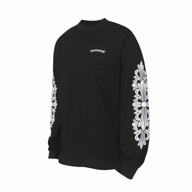 K2117款 跨境跑量款 追求质量者请勿下单 -Chrome Hearts 克罗心 23Ss梵文印花爆款长袖T桖 -高克重高密度高品质 毛料柔软细腻亲肤 触感软