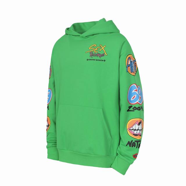 L3108款 跨境跑量款 追求质量者请勿下单 -Chrome Hearts 克罗心 23Ss涂鸦恶搞印花连帽卫衣帽衫 -高克重高密度高品质 毛料柔软细腻亲肤 触