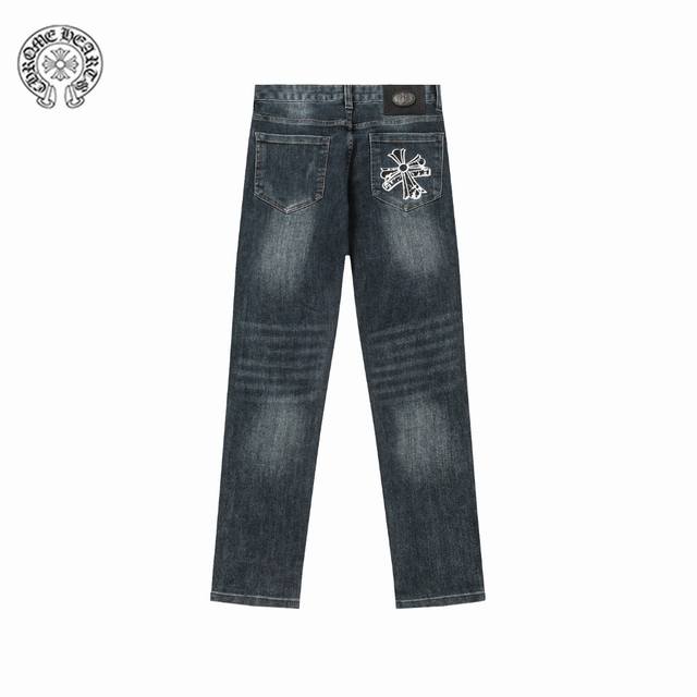 937# 克罗心25Ss秋冬 十字架Logo情侣款水洗弹力牛仔裤 高版本高版本 顶级天花板品质 不同水洗质感的款式，对腿细腿粗人士十分友好，直筒的版型十分修饰腿