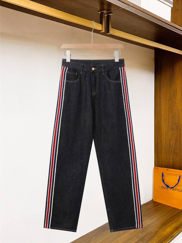 226# Gucci 古奇 2025早春欧洲专柜新款 超A代购级别海外贸易公司订单货源，秋冬顶级原单高端男士定制时尚直筒牛仔裤。 24Ss秋冬G家柜台最新推出，