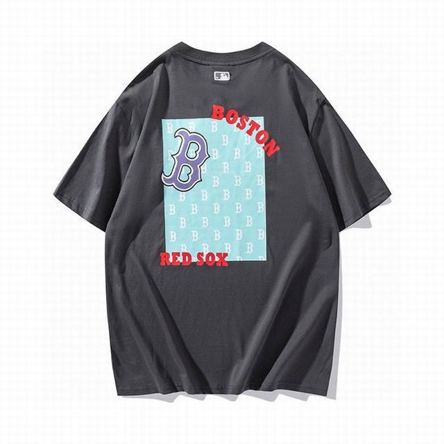 075 Mlb官方 男女情侣虞书欣明星同款老花纯棉T恤短袖24夏季新款Tsm04 颜色 黑 白 藏青 卡其 天蓝 水泥灰 码数Sml.Xl.Xxl