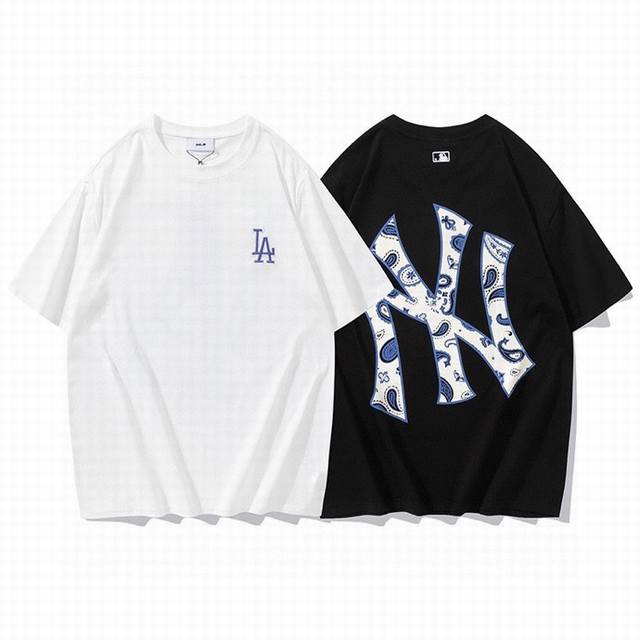 款号068 韩国潮牌Mlb新款腰果花元素大标短袖男女同款，加上刺绣的点缀，更是立体感十足，颜色清新自然，上身活泼减龄，轻松打造夏日气息，原版一比一定制颜色面料，