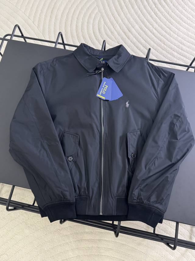 K555# Ralph Lauren 拉夫劳伦经典纯色Logo刺绣夹克外套 正确版本 欢迎对比 原版客供优质面料 成分100％T 增加三防工艺 防风防水防污 面