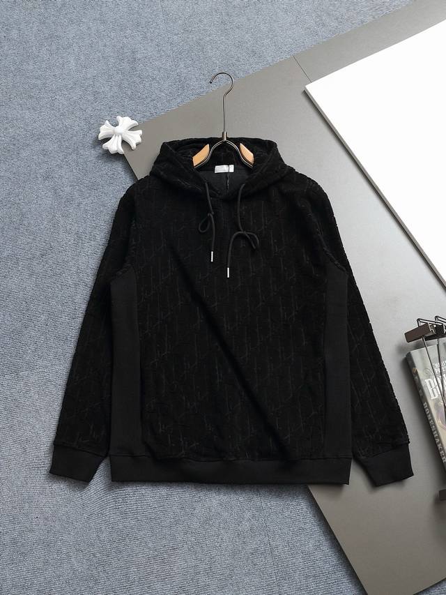 Dior迪奥 Cd字母暗纹提花 Logo标识精致升级，灵感源自八十年代复古 毛巾 原版面料 官方同款 卫衣连帽 定制420克同缸染面料 手感非常舒服 春夏最新砖