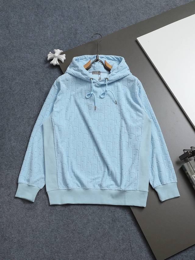 Dior迪奥 Cd字母暗纹提花 Logo标识精致升级，灵感源自八十年代复古 毛巾 原版面料 官方同款 卫衣连帽 定制420克同缸染面料 手感非常舒服 春夏最新砖