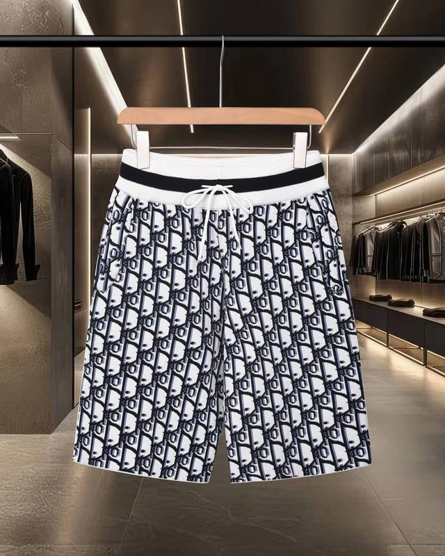 隔天出货 迪奥 Dior Cd经典款提花弹幕Logo针织工艺，版型紧致立体，满花条纹拼接 定制裤绳五金质感强，凹凸有型的立体感，时尚休闲 2025Ss官网新款原