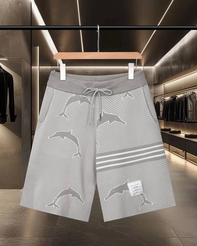 隔天出货 Thom Browne Tb 汤姆布朗 拼色四杠针织休闲运动短裤 2025Ss官网新款原版面料 官方同款 短裤定制 网纱毛衣针织面料 高端版本，专柜定
