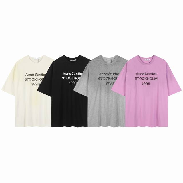 款号Ac15 黑 白 蓝 粉 灰 Acne Studio 喷漆泼墨短袖