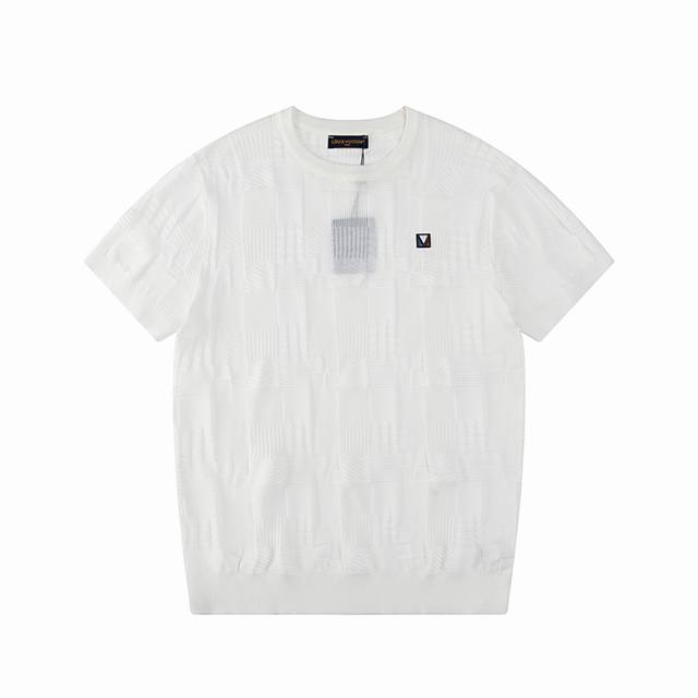 Louis Vuitton 路易威登 老花棋盘方格 独家定制，灵感源自八十年代复古 原版面料 官方同款 圆领套头针织衫短袖T恤 定制手感非常舒服 春夏最新砖柜同