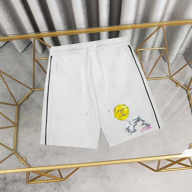 Chanel 香奈儿印花纯棉卫裤短裤五分裤 1:1对版面料380克毛圈高克重百分百纯棉 提前做过预缩水1×1双纱洗一辈子都不会变形的 男女同款 官网细节 字母L