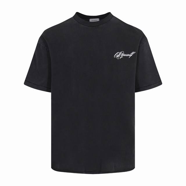 款号K05# 十周年限定 Askyurself 水洗做旧签字Logo破坏T恤 男女同款 颜色 ：黑色 白色 尺码 ：S M L Xl