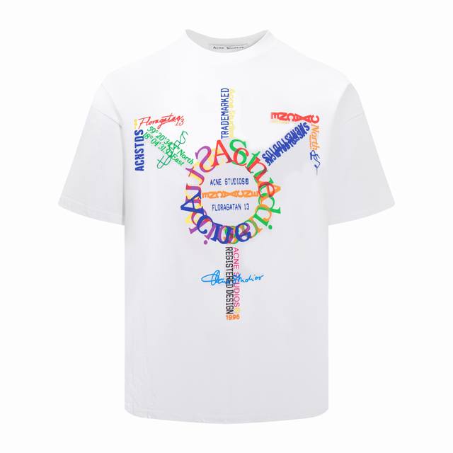 款号: Ac10# Acne Studios Ss25 数码直喷印花宽松短袖T恤 男女同款 颜色 ：黑色 白色 尺码 : S M L Xl