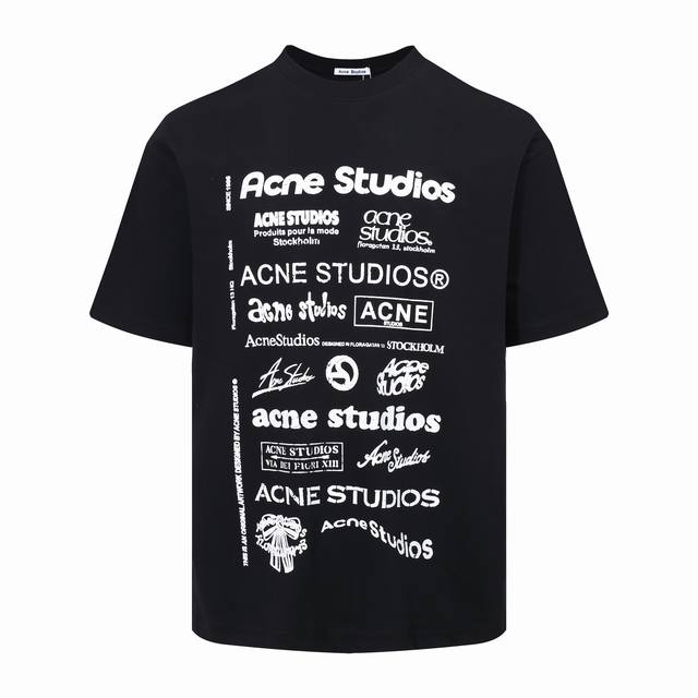 款号 : Ac09 Acne Studios Ss24 复古字母印花短袖T恤 男女同款 颜色 : 黑色 白色 尺码 : S M L Xl