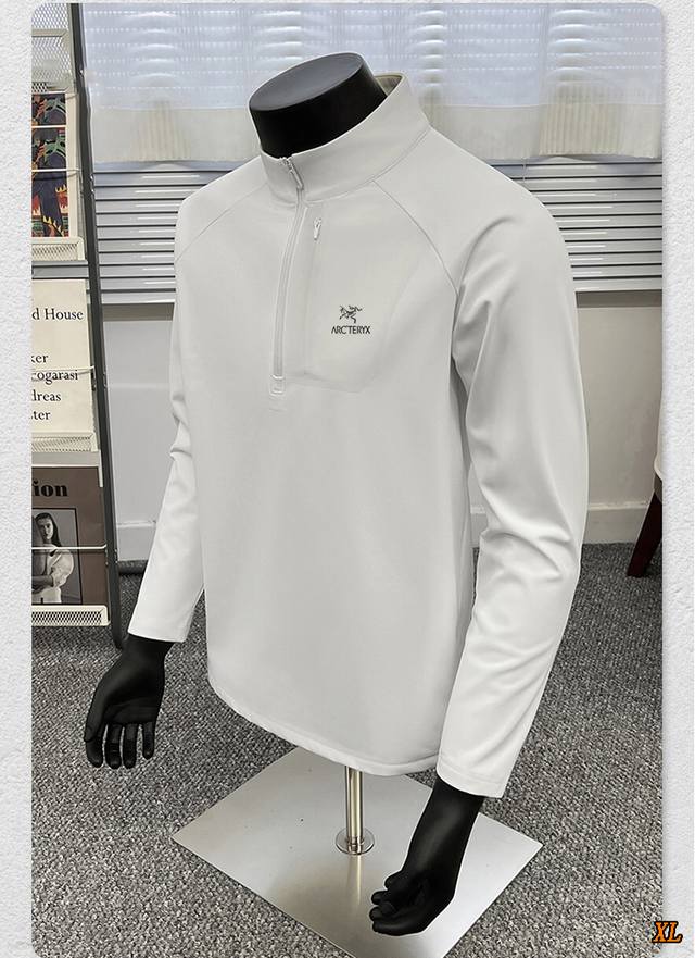 Arc’Teryx始祖鸟 独家实拍上新秋冬高品质260克重磅长袖T恤半高拉链插肩袖拼接磨毛长袖打底衫卫衣，本季主打，货源充足，放心主推，高端品质，经典设计，做工