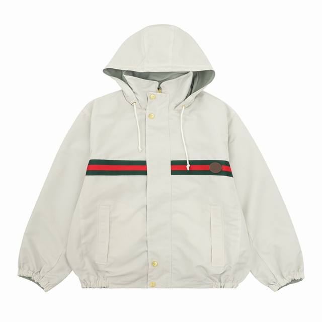 Gucci 古驰 红绿织带双面风衣连帽外套 Size：Xs-L