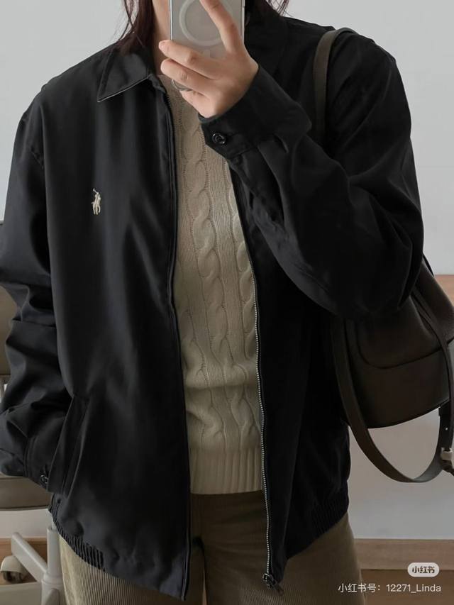 Ralphlauren｜拉夫劳伦夹克刺绣小马外套老钱风老干部风哈林顿外套 易梦玲同款众多穿搭博主上身推荐 内里采用苏格兰式面料，加上他们家经典的卡其色-三大元素