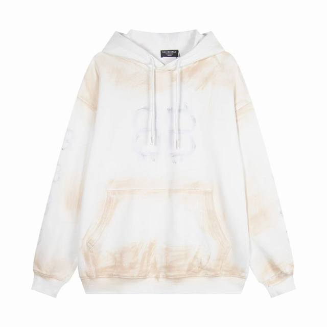 价格P： 一首起批.散单+10 巴黎世家爆款洗水做旧Logo连帽卫衣男女上衣套头卫衣毛圈卫衣，细节按照原版本一比一复刻， 采用420克毛圈面料，高品质印花工艺，