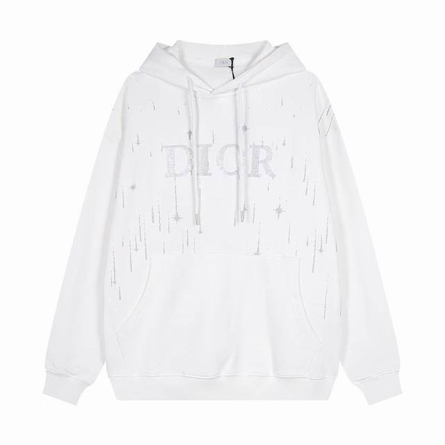 价格P： 一首起批.散单+10 Dior爆款经典迪奥绣花Logo连帽卫衣男女上衣套头卫衣毛圈卫衣，细节按照原版本一比一复刻， 采用420克毛圈面料，高品质印花工