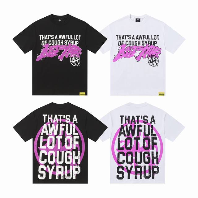 2202#活性黑 象牙白｜ That's A Awful Lot Of Cough Syrup 现货实拍 美式简约 潮牌宽松休闲T恤 面料 Fabric :32