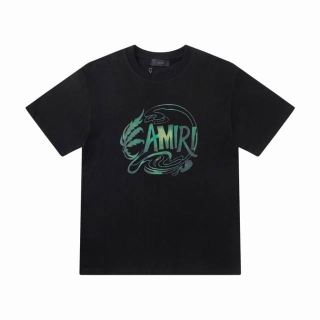 8060# ,Amiri炫彩Logo,颜色：黑色，尺码：S M L Xl