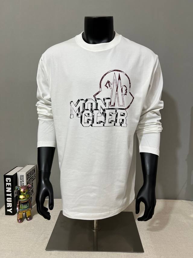 蒙口 盟可睐 Moncler上新，2025Fw官同步大Logo印花长袖T恤，细节对官对版，严控标识大小 ，尺寸标准，细节与官同步；选用280G双纱100%纯棉面