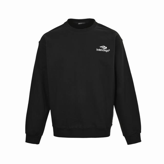 Balenciaga 巴黎世家 25Fw 3M刺绣圆领卫衣 480G高级精梳棉面料 专柜领标 代购级白色厚板吊牌 原版吊粒 前后都是立体发泡印花 层次感很强 男