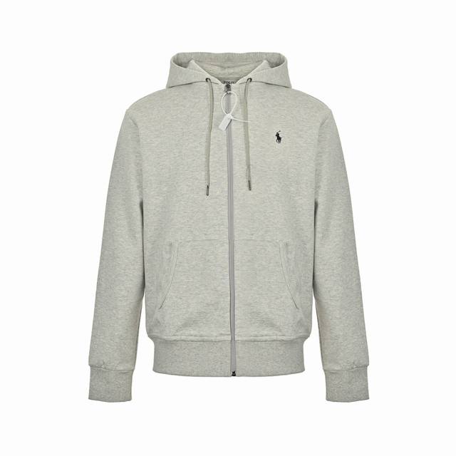 Ralph Lauren 拉夫劳伦 25Fw 小马标刺绣连帽卫衣 采用定染420G花灰面料，购置原版开发，原料拆解分析+定织定染面料+定织螺纹，32S纯棉与75