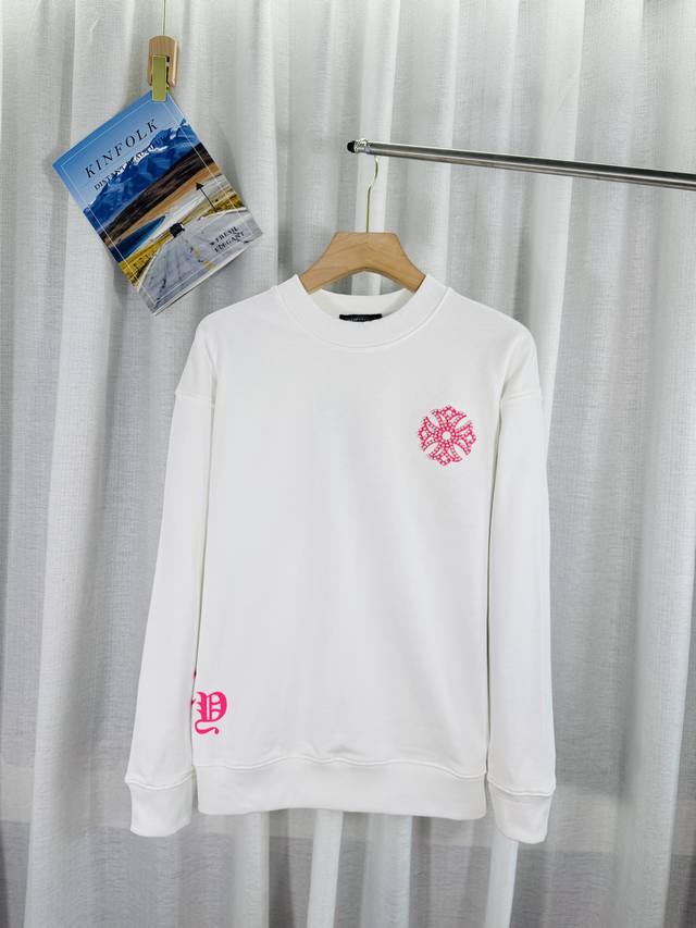 顶级版本，实拍无P，区别市场通货 克罗心2025反光绣珠罗盘绣秋冬新款原单专柜美式激光烧花3D珍珠绣情侣休闲卫衣 最高版本！定制面料420克牛肚毛圈面料！美式酸