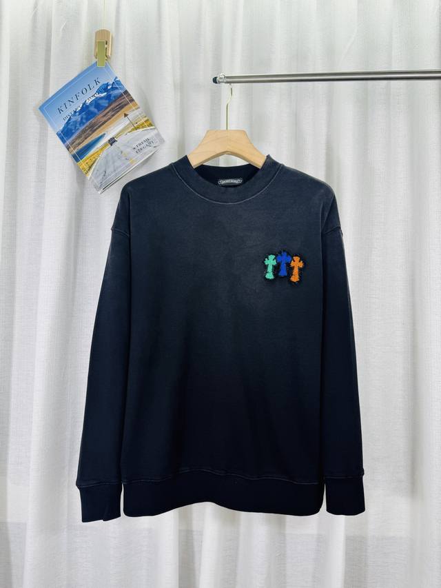 顶级版本，实拍无P，区别市场通货 克罗心2025洗水贴布刺绣秋冬新款原单专柜美式激光烧花3D立体彩绣情侣休闲卫衣 最高版本！定制面料430克牛肚毛圈面料！美式酸