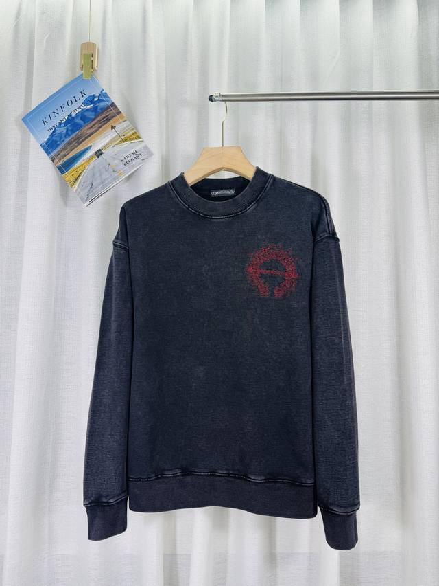 顶级版本，实拍无P，区别市场通货 克罗心2025洗水贴布刺绣秋冬新款原单专柜美式激光烧花3D立体彩绣情侣休闲卫衣 最高版本！定制面料430克牛肚毛圈面料！美式酸