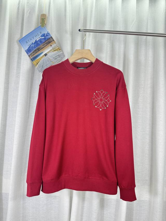 顶级版本，实拍无P，区别市场通货 克罗心2025秋冬新款原单专柜美式3D立体铆钉加贴钻情侣休闲卫衣 最高版本！定制面料430克牛肚毛圈面料！美式酸洗做旧原身布激