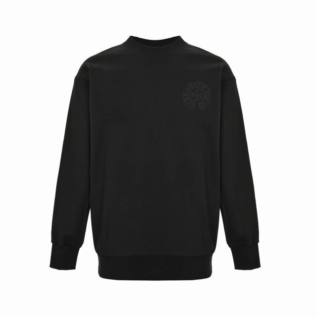 Chrome Hearts 克罗心 25Fw 暗纹编织刺绣圆领卫衣 采用订色订染毛圈纯棉卫衣面，420G双股双纱，手感舒适 进口针织针梳棉进行制作，厚度适中，有