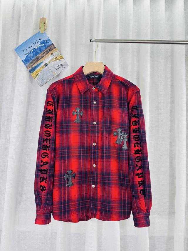 顶级版本，实拍无P，区别市场通货 克罗心2025贴皮格子衬衣 辅料：开模原版过鉴定领标 %真丝洗水标。正品代购级原版吊牌配套吊绳3D吊粒原版包装袋 工艺：原版一